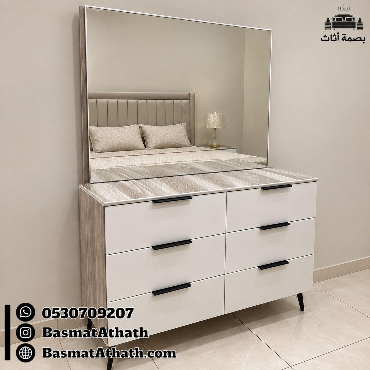غرفة نوم مودرن كافيه بزجاج عسلي
